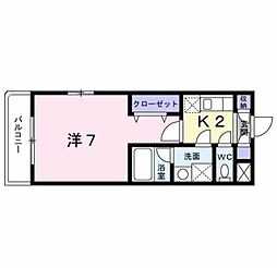 嵐山パレス 1Kの間取図画像