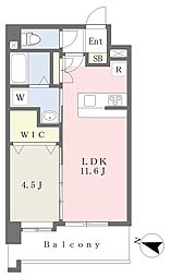 グランフィーネ国府 1LDKの間取図画像