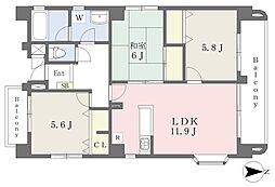 エスポワールしらかわ 3LDKの間取図画像