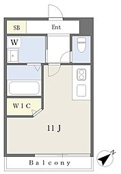 ジャルダンフルーリ ワンルームの間取図画像