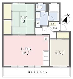 フォレスタ新大江 2LDKの間取図画像