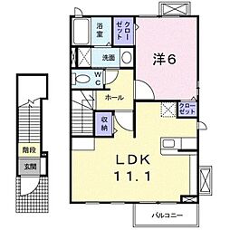 プロムナード5 1LDKの間取図画像
