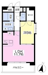 アグレアブル千葉城 1LDKの間取図画像