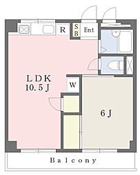 出田ビル 1LDKの間取図画像