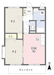 グランディールNaga 2DKの間取図画像