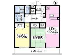 井芹マンションサニーコート飛田 2LDKの間取図画像