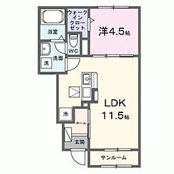 コンフォートサカモト 1LDKの間取図画像