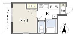 NSGATE中野富士見台A 1Kの間取図画像