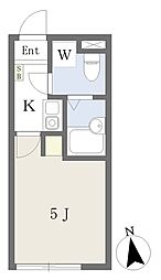 Reberty練馬 1Kの間取図画像