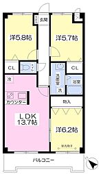 デュランタ 3階3LDKの間取り