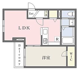 マリーズメゾン平塚 1LDKの間取図画像