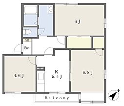 サンパレス中里 3Kの間取図画像