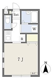 オーキッド ワンルームの間取図画像