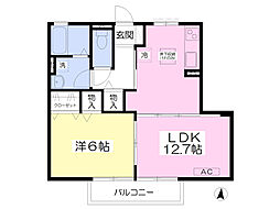 シャン・ド・フルール 1LDKの間取図画像