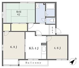 サンパレス中里 3Kの間取図画像