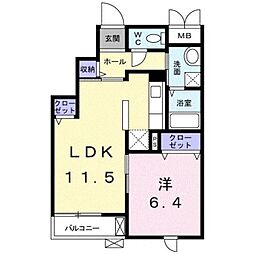 ライルヴィラ 1LDKの間取図画像