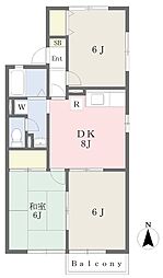 シャトレーシブヤB 3DKの間取図画像