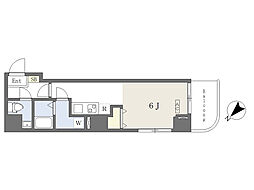 懐風荘 4階ワンルームの間取り