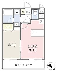 江戸川区平井5丁目マンション 1LDKの間取図画像