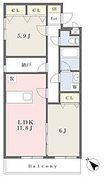 江戸川区平井5丁目マンション 2SLDKの間取図画像