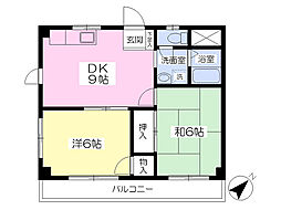レジデンスモリ 2DKの間取図画像