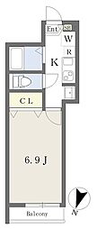 ディアコート小岩 1Kの間取図画像