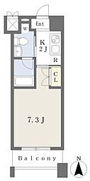 シティハイツ森下 1Kの間取図画像