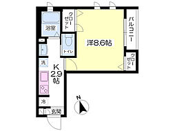 グレイス亀戸 1Kの間取図画像