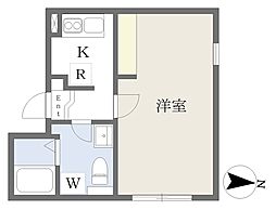 La Boon Kinshich o 1Kの間取図画像