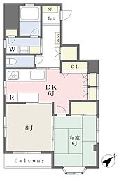 コーポ三木 2DKの間取図画像