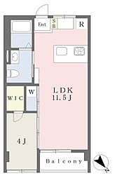 WhiteVilla2 1LDKの間取図画像