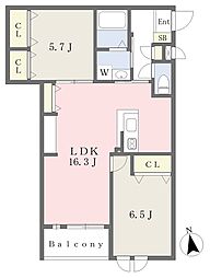 ワコーレヴィアーノ垂水霞ヶ丘 2LDKの間取図画像