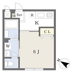 SUN MERE 三木本町 1Kの間取図画像