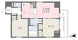 ル・ポール明石本町 2LDKの間取図画像