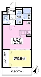 フローリッシュ・明石 1LDKの間取図画像