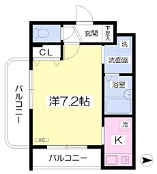 コルティーレ荻窪 1階1Kの間取り