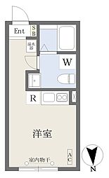 タスキｓｍａｒｔ中野新橋 2階ワンルームの間取り