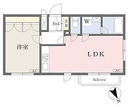 ウエルカーサ東中野 1LDKの間取図画像