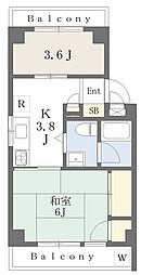 サンテラス中野新橋 2Kの間取図画像