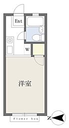 ピッツハイム ワンルームの間取図画像