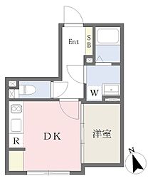 杉並区高円寺北3丁目マンション 1DKの間取図画像