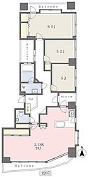 大通シティハウス 3LDKの間取図画像