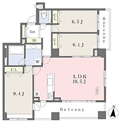 クレステージS6W12タワー 3LDKの間取図画像