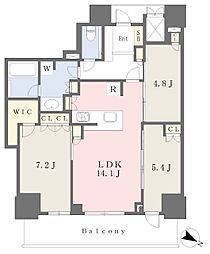 ジオタワー大阪十三 3LDKの間取図画像