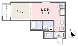 JCurrent東三国 1LDKの間取図画像