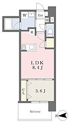 RJRプレシア江坂駅前 1LDKの間取図画像