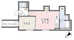 (仮称)F asecia arago 1LDKの間取図画像