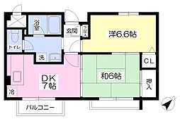ドミトリー箕面 2DKの間取図画像