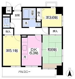 カーサ・アネシス 3DKの間取図画像