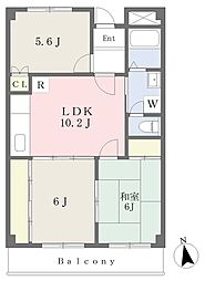 千秋ハイツ 3LDKの間取図画像